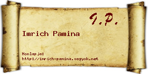 Imrich Pamina névjegykártya
